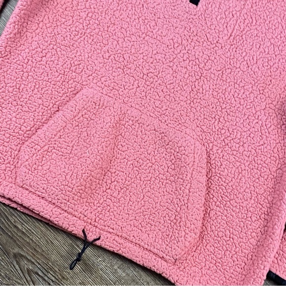 PINK Cozy Fleece Women L Pink Zip Drawstring Mock Neck Front Pocket Warm Outdoor - Picture 4 of 7